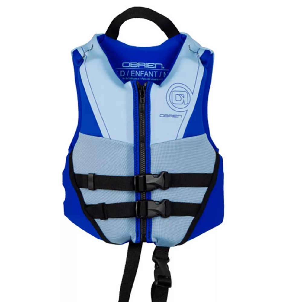 NWT O'Brien Blue Neoprene Life Vest. Size Child. Fits 33 - 55 lbs. Lifejacket